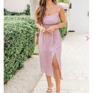 NWT Pink Lily Print Midi Dress